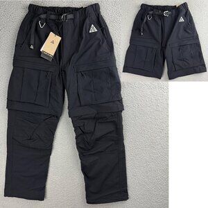 Nike ACG Pants Mens Extra Small XS Black Smith Summit Cargo 2 In 1 Shorts Belt